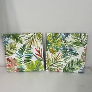 Tropical Leaf Canvas Wall Art Set